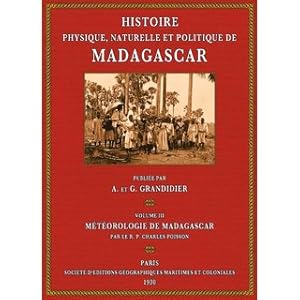 Bild des Verkufers fr Mtorologie de Madagascar- Histoire physique, naturelle, et politique de Madagascar Vol. 3 zum Verkauf von Versandantiquariat Nussbaum