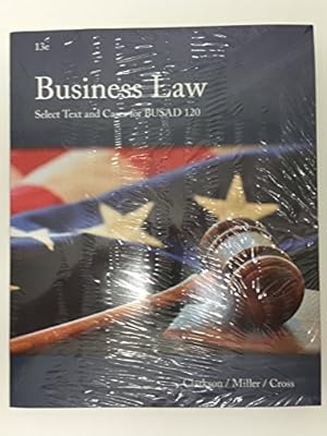 Imagen del vendedor de Business Law Select Text and Case for BUSAD 120 a la venta por -OnTimeBooks-