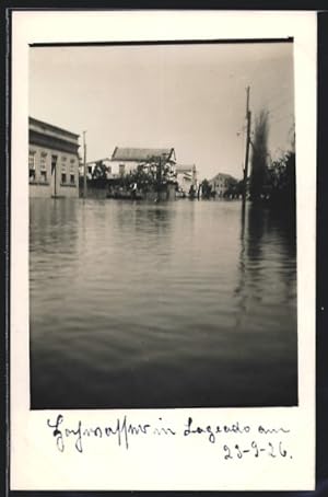 Photo Postcard Porto Alegre-Lageado, Hochwasser 29.09.1926, überflutete Strasse
