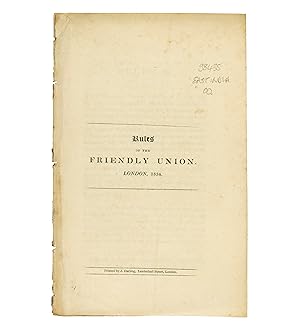 Bild des Verkufers fr Rules of the Friendly Union, London, 1834. zum Verkauf von Jarndyce, The 19th Century Booksellers