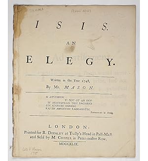 Isis. An elegy. Written in the year 1748.