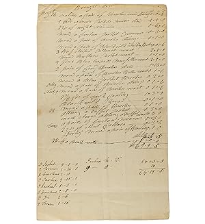 Detailed early 19th century two page manuscript account for repairs undertaken by the tailor, Joh...