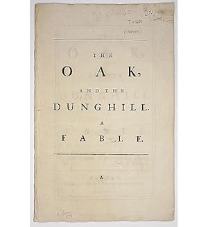 The Oak and the Dunghill. A fable.