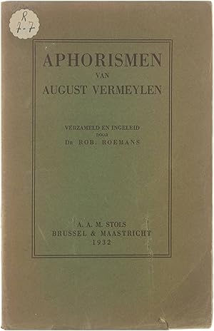 Immagine del venditore per Aphorismen van August Vermeylen venduto da Untje.com