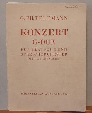 Konzert G-Dur (für Bratsche und Streichorchester (mit Generalbass)