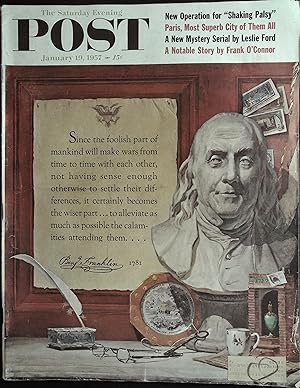 The Saturday Evening Post January 19, 1957 John Ahterton Cover, Walter S. Tevis!