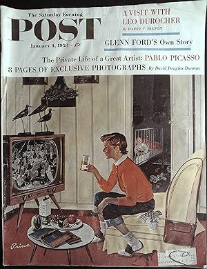 The Saturday Evening Post January 4, 1958 Ben Prins Cover, Pablo Picasso