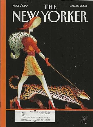 The New Yorker January 21, 2008 Lorenzo Mattoti Cover, Complete Magazine