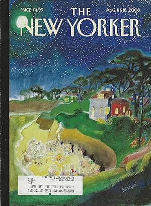 The New Yorker August 11, 2008 J.J. Sempe Cover, Complete Magazine