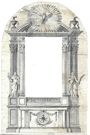 Design for a large wooden confessional