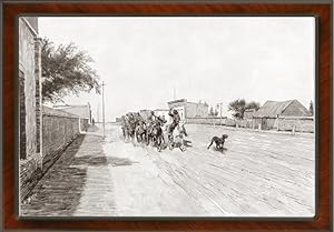 Street view of General Acha in Argentina,1894 Antique Print