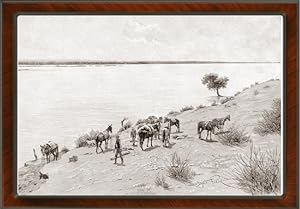 Banks of The Rio Neuquen River in Argentina,1894 Antique Print