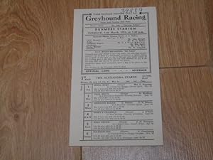 One Greyhound Racing Card March 1952