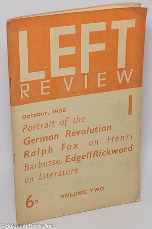 Image du vendeur pour Left Review; Volume Two No. 1, October 1935 mis en vente par Bolerium Books Inc.