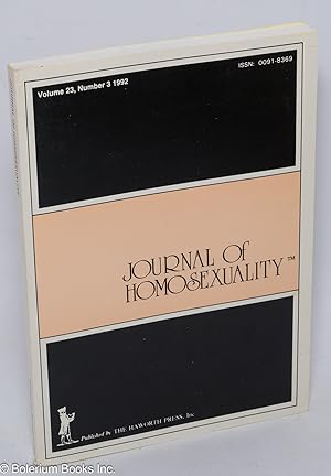 Bild des Verkufers fr Journal of Homosexuality: Vol. 23, No. 3, 1992 zum Verkauf von Bolerium Books Inc.