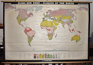 Klima der Erde = Climate of the Earth (Large pull down color map)