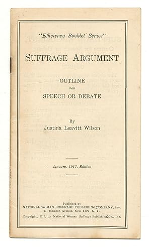 Seller image for Suffrage Argument: Outline for Speech or Debate for sale by Between the Covers-Rare Books, Inc. ABAA