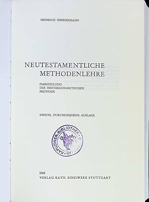 Image du vendeur pour Neutestamentliche Methodenlehre : Darstellung der historisch-kritischen Methode; mis en vente par books4less (Versandantiquariat Petra Gros GmbH & Co. KG)