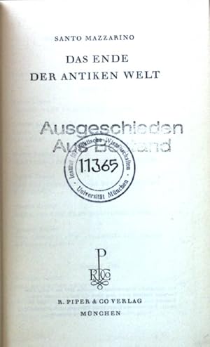 Bild des Verkufers fr Das Ende der antiken Welt. Sammlung Piper zum Verkauf von books4less (Versandantiquariat Petra Gros GmbH & Co. KG)