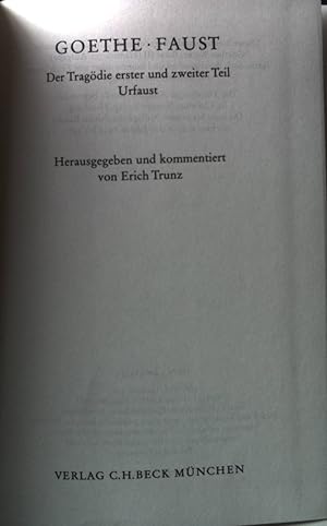 Immagine del venditore per Faust : der Tragdie erster und zweiter Teil; Urfaust. venduto da books4less (Versandantiquariat Petra Gros GmbH & Co. KG)