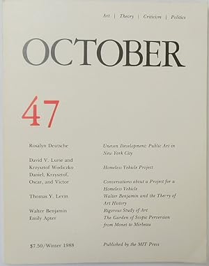 Imagen del vendedor de October 47: Art: Theory: Criticism: Politics a la venta por PsychoBabel & Skoob Books