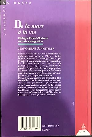 Bild des Verkufers fr De la mort  la vie, Dialogue Orient-Occident sur la transmigration zum Verkauf von Le Bouquin Garni