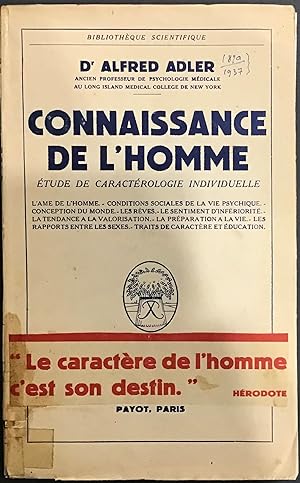 Bild des Verkufers fr Connaissance de l'Homme zum Verkauf von Le Bouquin Garni