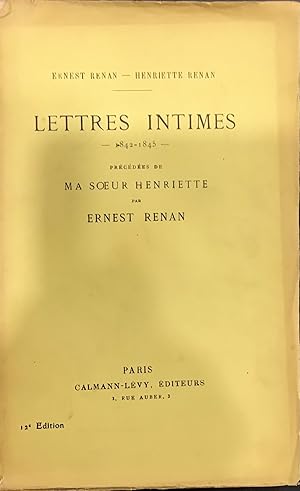 Imagen del vendedor de Lettres Intimes- 1842-1845 - a la venta por Le Bouquin Garni