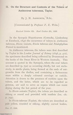 Imagen del vendedor de The Structure and Contents of The tubers of Anthoceros Tuberosus, Taylor. An original article from the Memoirs of the Literary and Philosophical Society of Manchester, 1897. a la venta por Cosmo Books