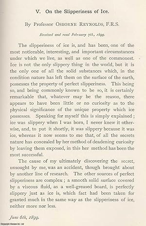 Imagen del vendedor de The Slipperiness of Ice. An original article from the Memoirs of the Literary and Philosophical Society of Manchester, 1899. a la venta por Cosmo Books