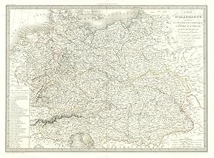 Carte de l'Allemagne, comprenant la Confédération Germanique, l'Empire d'Autriche, le Royaume de ...