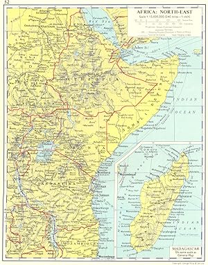 Africa: North-East; Inset map of Madagascar