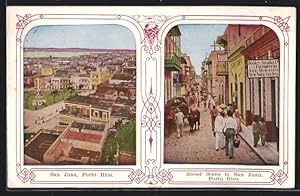 Postcard San Juan, Panorama, Street Scene