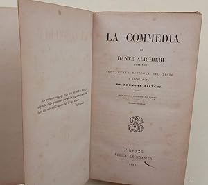 Image du vendeur pour LA COMMEDIA DI DANTE ALIGHIERI FIORENTINO(1863) mis en vente par Invito alla Lettura
