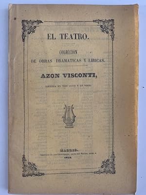 Seller image for AZON VISCONTI, ZARZUELA EN TRES ACTOS Y EN VERSO for sale by Librera Pramo