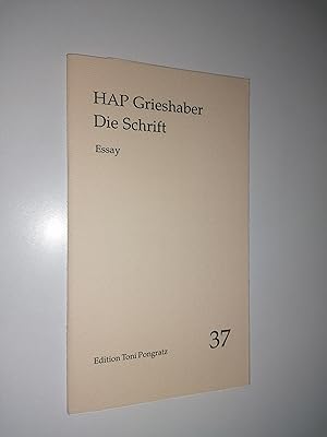 Seller image for Die Schrift. Essay. for sale by Stefan Kpper
