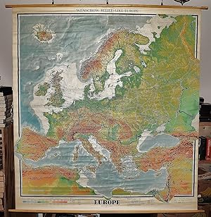Europe: Wenschow Relief-Like Map (Large Pull Down Map)