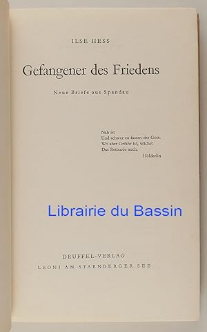 Bild des Verkufers fr Gefangener des Friedens zum Verkauf von Librairie du Bassin