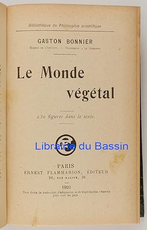 Image du vendeur pour Le Monde vgtal mis en vente par Librairie du Bassin