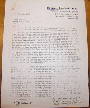 TLS Auerbach to Jerry Kamstra, Oct. 16, 1990.