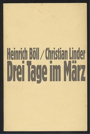 Seller image for Drei Tage im Mrz. Ein Gesprch. for sale by Versandantiquariat Markus Schlereth