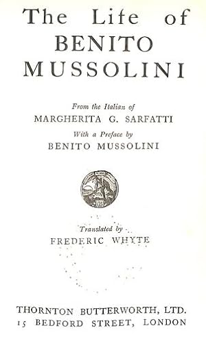 Immagine del venditore per The Life of Benito Mussolini venduto da WeBuyBooks