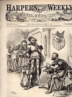 Imagen del vendedor de ENGRAVING: '"Not So Easily Played Upton".engraving from Harper's Weekly, April 27, 1872 a la venta por Dorley House Books, Inc.