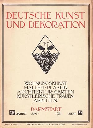 Image du vendeur pour Deutsche Kunst und Dekoration. XIV. Jahrgang, Heft 9, Juni 1911 - Wohnungskunst, Malerei, Plastik, Architektur, Grten, Knstlerische Frauenarbeiten. mis en vente par Antiquariat Carl Wegner