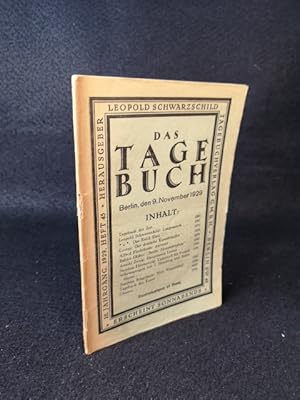 Bild des Verkufers fr Das Tagebuch: Berlin, den 9. November 1929. zum Verkauf von ANTIQUARIAT Franke BRUDDENBOOKS