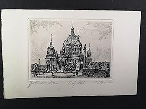 Bild des Verkufers fr Original-Radierung, Berliner Dom . um 1910 zum Verkauf von ANTIQUARIAT Franke BRUDDENBOOKS