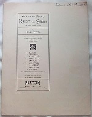 Image du vendeur pour Caprice: Violin and Piano Recital Series for Two Young Players mis en vente par P Peterson Bookseller