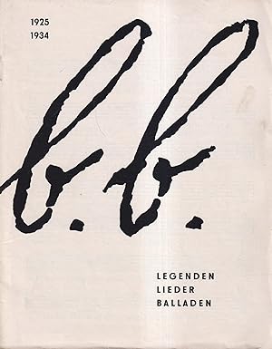 Legenden, Lieder, Balladen 1925-1934 Doppel-LP