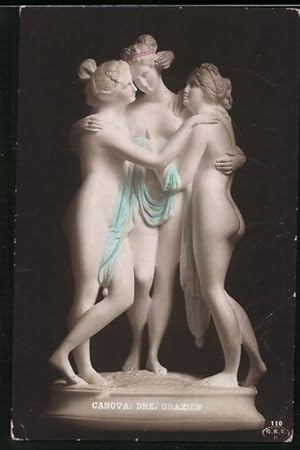 Bild des Verkufers fr Ansichtskarte Canova, Skulptur der Drei Grazien zum Verkauf von Bartko-Reher