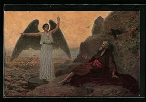Ansichtskarte Prophet Elias mit Engelerscheinung in der Wüste